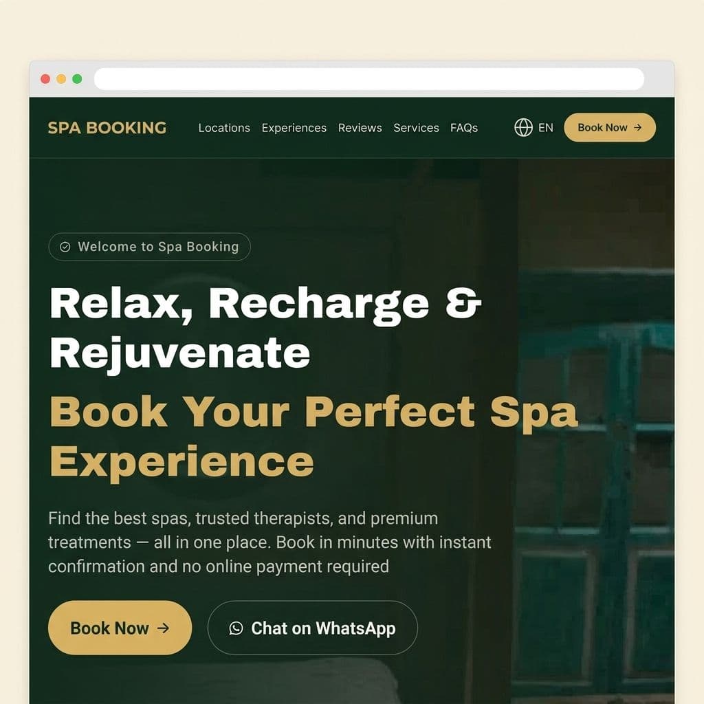 Spa Booking Website