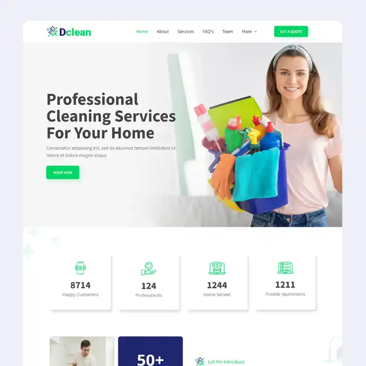 Dclean elementor template kit